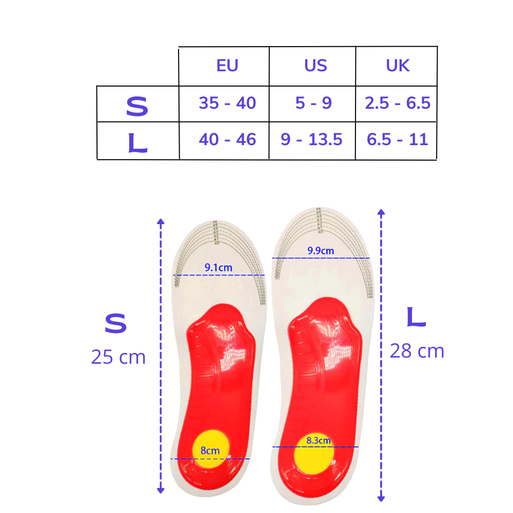 1 Pair of Firm Arch Support Insoles for Flat Feet