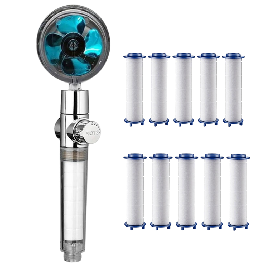 High pressure rotating helix shower head