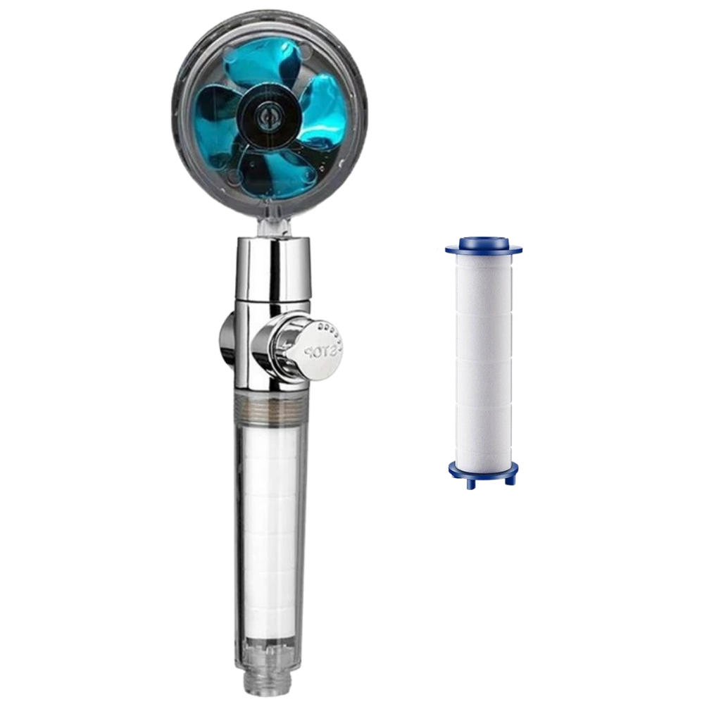 High pressure rotating helix shower head