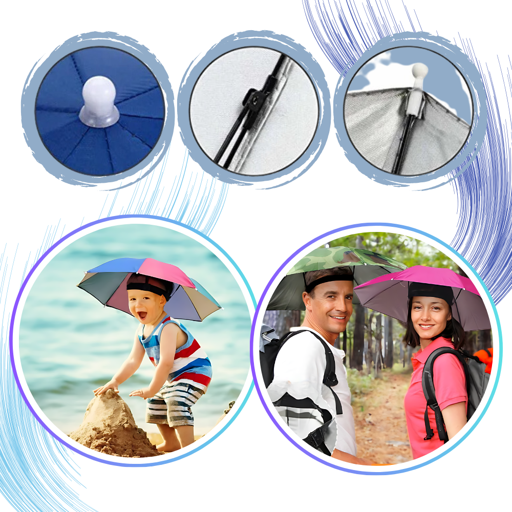 Adjustable Hand-Free Umbrella Hat - Ozerty