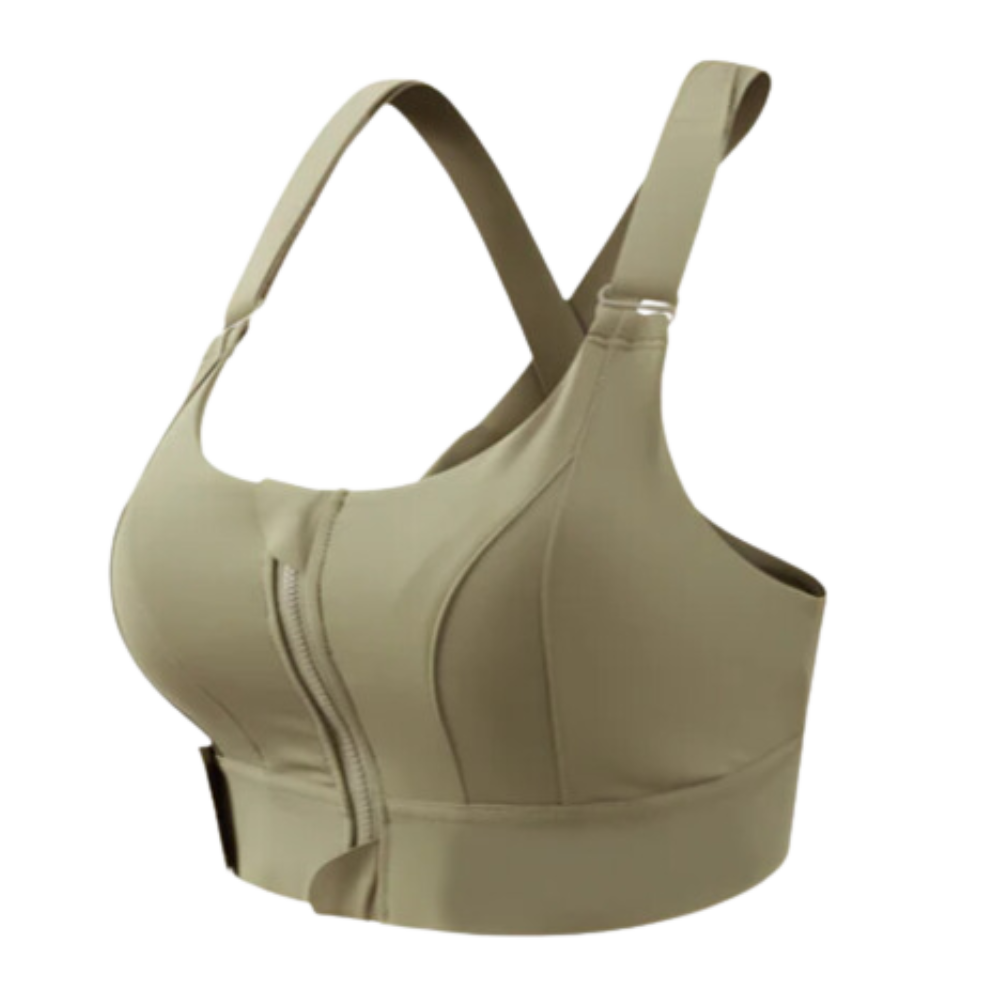 Maximum Support Racerback Sport Bra -Grey Green - Ozerty
